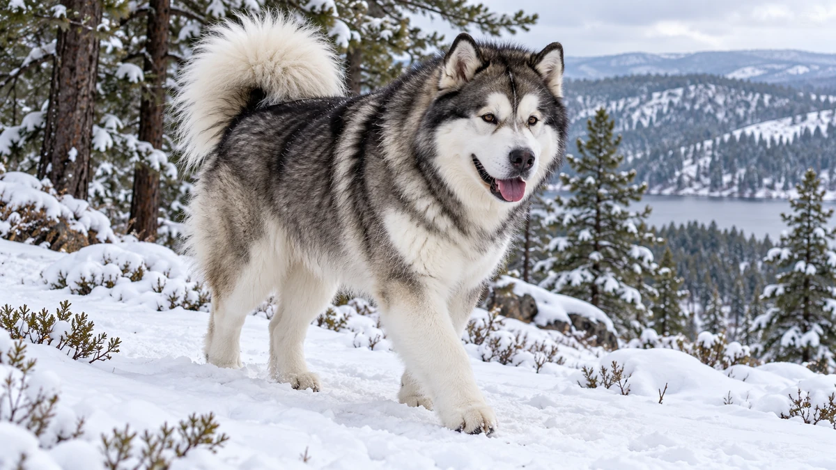 Alaska Kurdu köpek — gri-beyaz kurt maskeli (klasik) renk