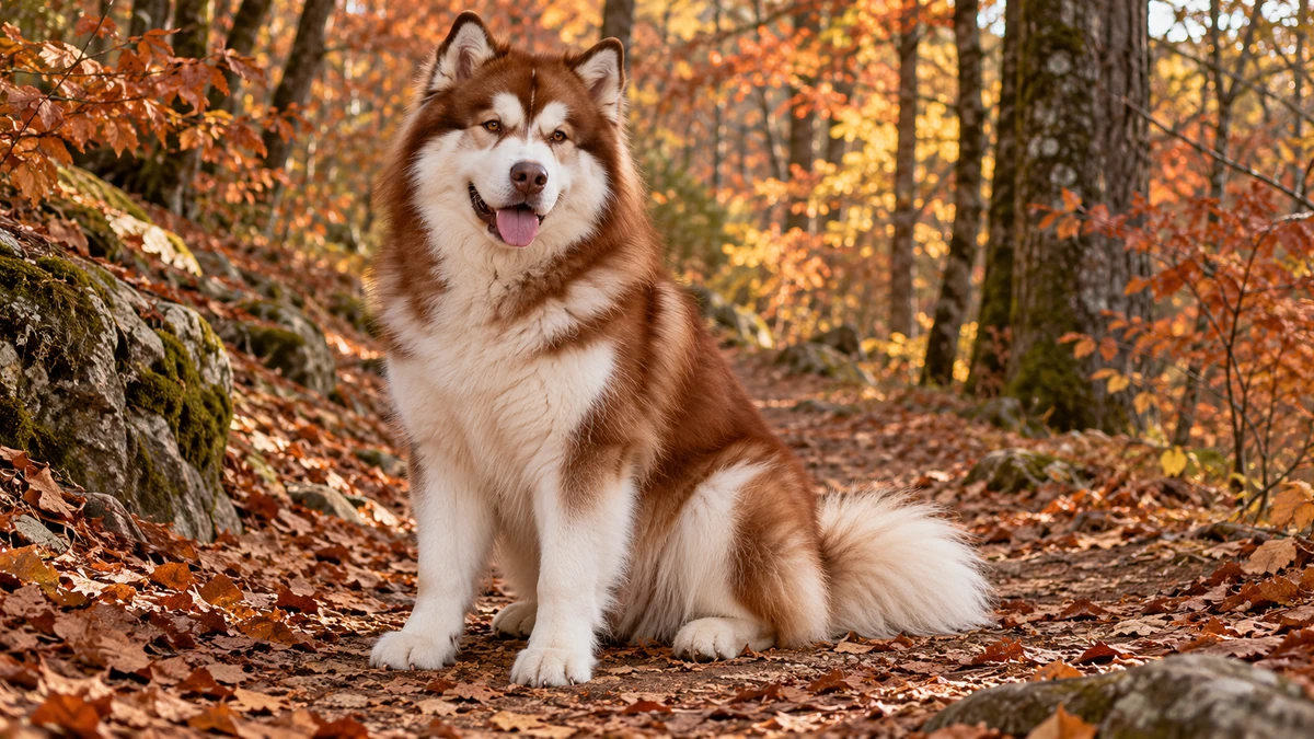 Alaska Kurdu köpek — kızıl-beyaz renk