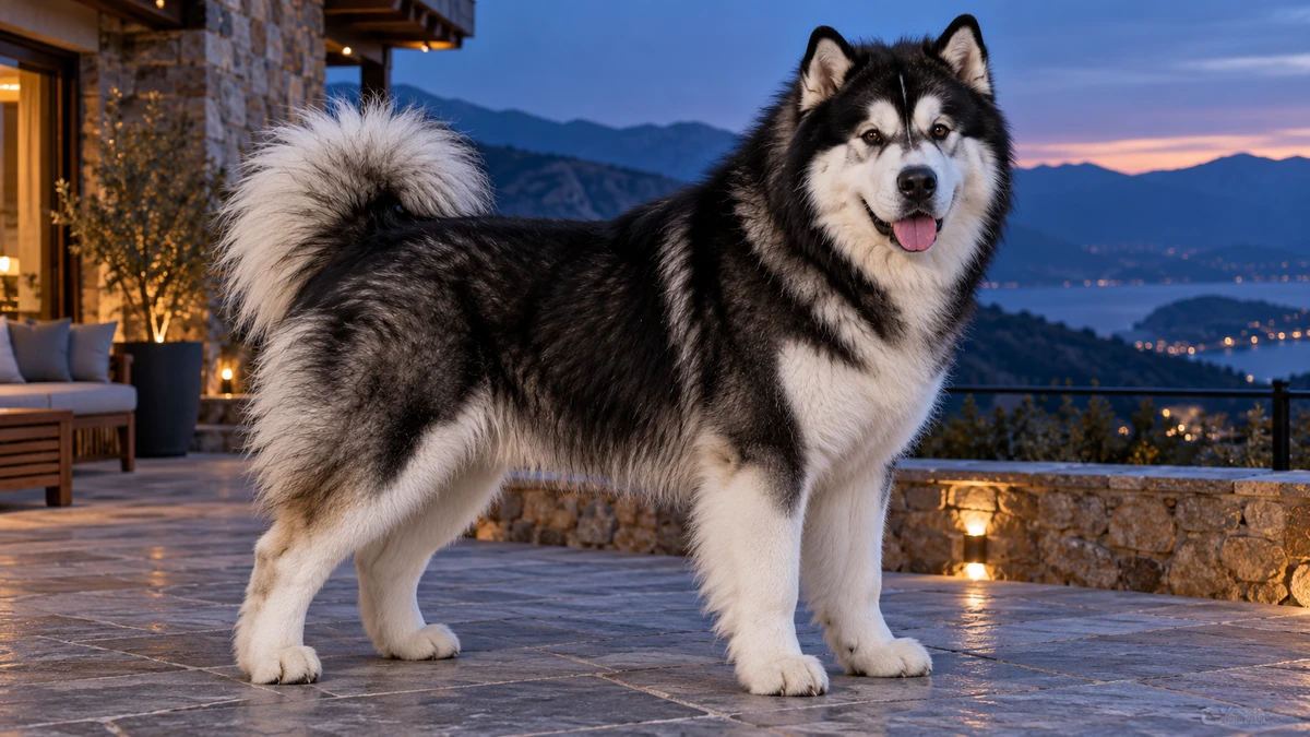 Alaska Kurdu köpek — siyah-beyaz renk