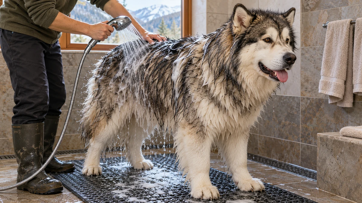 Alaska Kurdu köpek — banyo ve temizlik