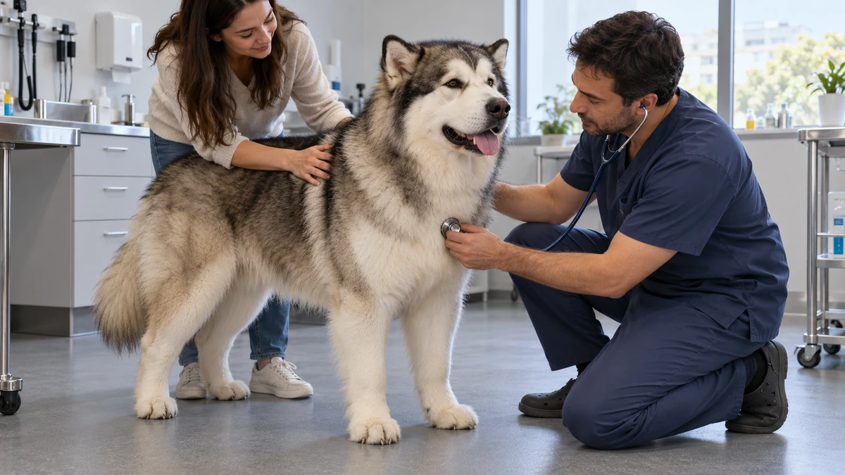 Alaska Kurdu köpek — veteriner kontrolü